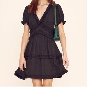 Trixxi Black Ruffle Mini Dress Size Medium NWT